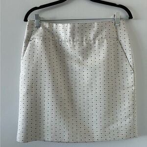 Ann Taylor Cream and Black Mini Skirt
